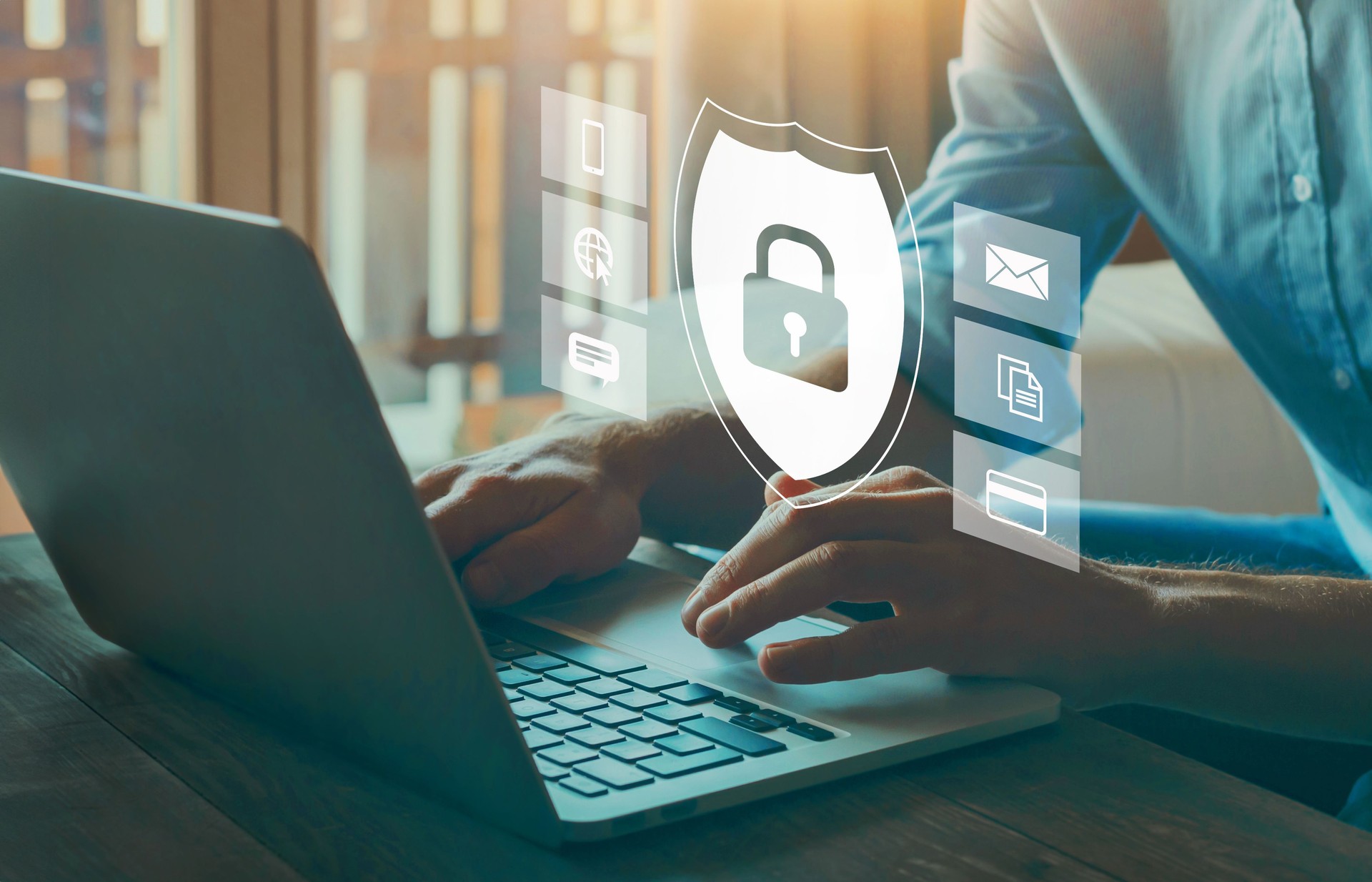concept de cybersécurité, concept de protection des données en ligne et de sécurité de l’information